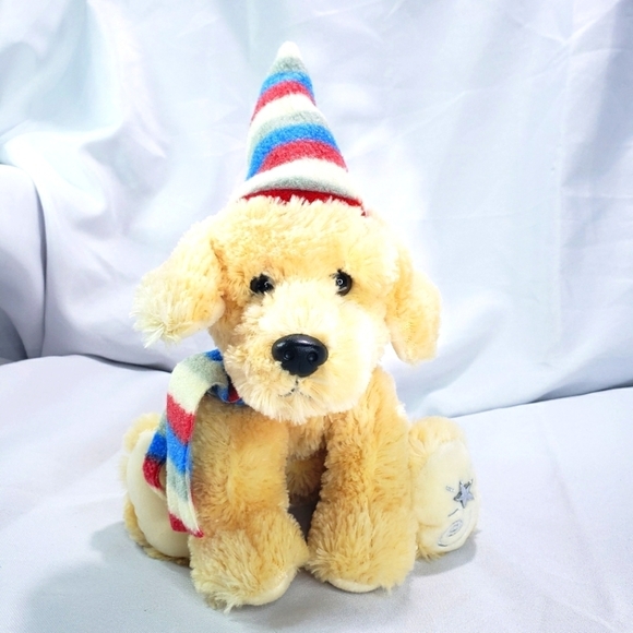 Russ Shining Stars Yellow Lab Labrador Retriever Dog Plush Stuffed Toy Hat Scarf